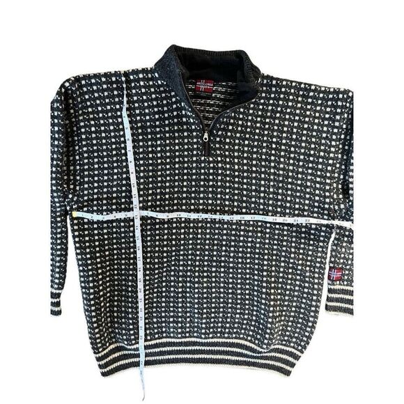 Arctic Circle 66’33’ N From Norway zip neck unisex Sz XXL 100% Wool Gray Ivory - Picture 4 of 13